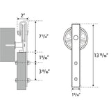 8ft Barn Door Hardware Kit: (Big Industrial Wheel)