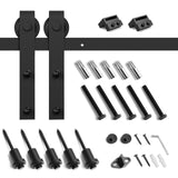 6.6ft Barn Door Hardware Kit: (with J-Shape Hangers)